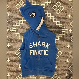 Gap boys shark zip sweatshirt hoodie vest size 5